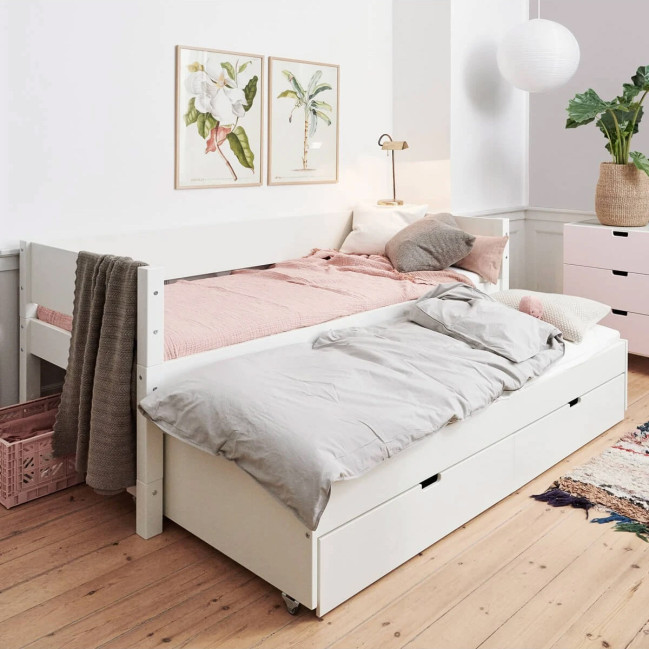 Manis-h children's bed Luna pull-out bed 90 x 200 with drawers Snow white