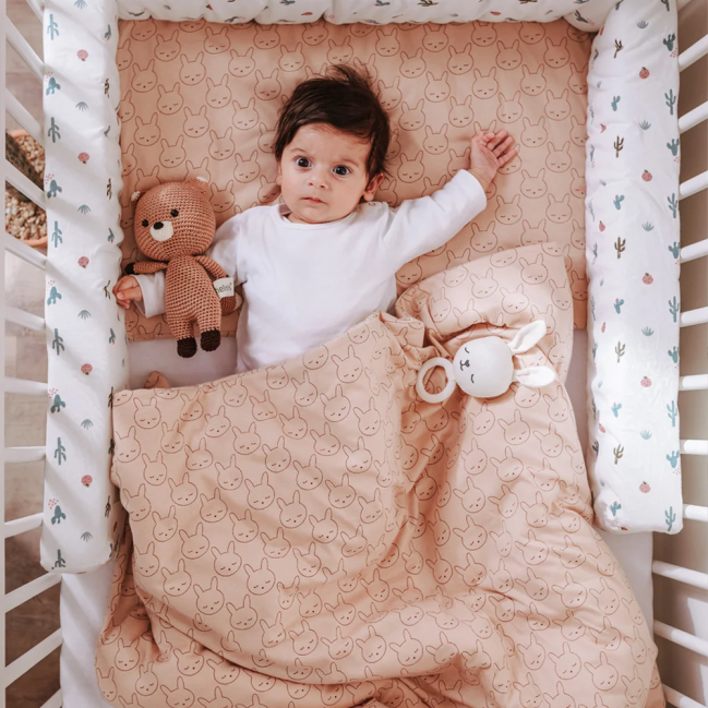 Träumeland linge de lit jersey lapin câlin beige 100/135 + 40/60 cm