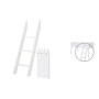 Manis-h posts for half loft bed and bunk bed incl. straight ladder Snow white with beech post