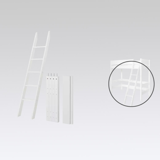 Manis-h inclined ladder 85 cm, post for 90cm loft bed Snow white