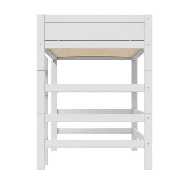 Letto a soppalco Lifetime Kidsrooms 120 cm, doghe a rullo premium con 23 stecche, bianco