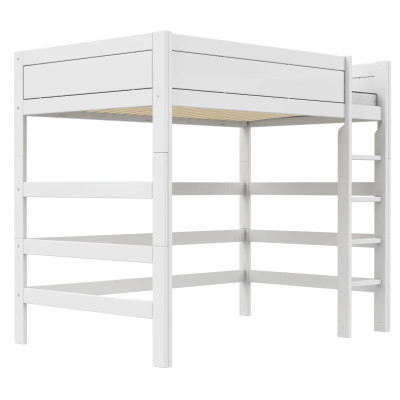 Lifetime Kidsrooms Hochbett 120 cm, Deluxe Lattenrost mit 28 Latten weiss
