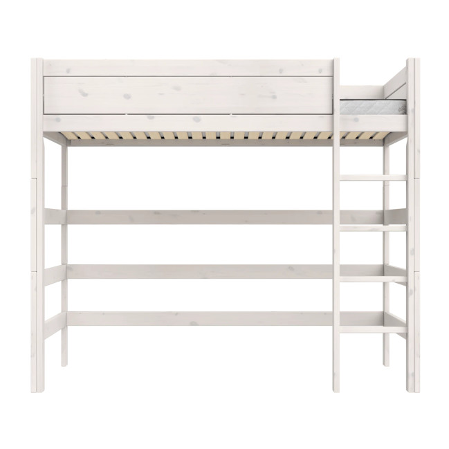 Letto a soppalco Lifetime Kidsrooms 120 cm, rete a doghe Deluxe con 28 stecche, whitewash