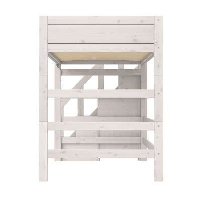 Lifetime Kidsrooms Hochbett 120 cm, mit Treppe, Premium Rollboden mit 23 Latten whitewash