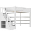 Lit superposé Lifetime Kidsrooms 120 cm, avec escalier, sommier à lattes deluxe avec 28 lattes, blanc