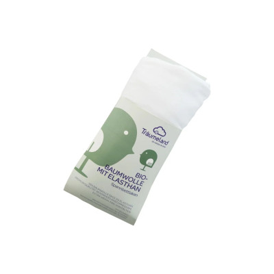 Drap-housse Träumeland en coton biologique avec élasthanne 120 x 200 + 140 x 200 cm blanc