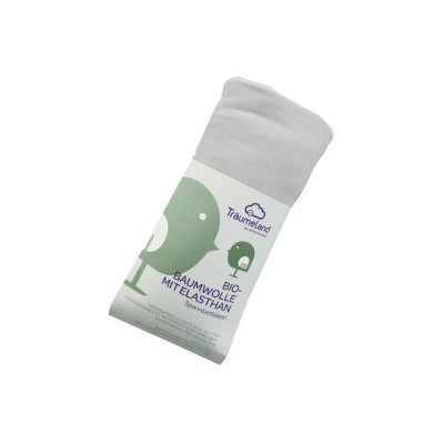 Träumeland Spannbettlaken Bio-Baumwolle mit Elasthan 60 x 120 cm + 70 x 140 cm hellgrau