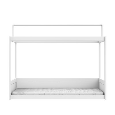 Letto Montessori Lifetime con struttura del tetto incl. Rete a doghe Premium Bianco