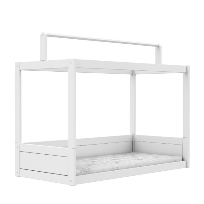 Lifetime Montessori Bett mit Dachkonst.  inkl. Lattenrost Premium Weiss