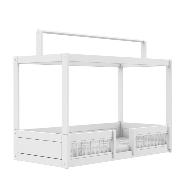 Lit cabane Montessori Lifetime avec protection anti-chute, incl. sommier Premium Blanc