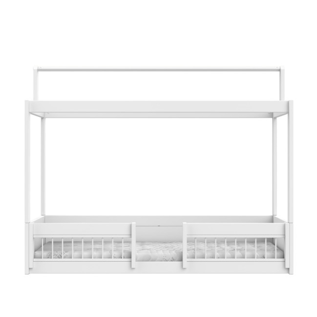 Lit cabane Montessori Lifetime avec protection anti-chute, incl. sommier Premium Blanc