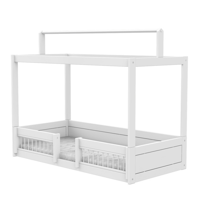 Lit cabane Montessori Lifetime avec protection anti-chute, incl. sommier Premium Blanc