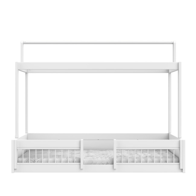 Lifetime Montessori Hausbett 120 mit Absturzsicherung inkl. Lattenrost Premium Weiss