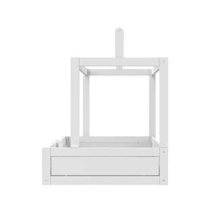 Letto a baldacchino 120 Montessori Lifetime con protezione anti-caduta, incl. doghe Premium Bianca