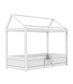 Lifetime 4 en 1 lit de maison pour toit en tissu avec sommier, blanc