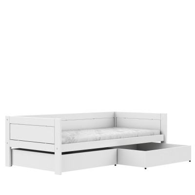 Letto base Lifetime 90x200 cm con telaio a doghe a rullo bianco