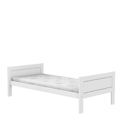 Lifetime Lit 90x200 cm, sans dos, avec sommier Luxe, blanc