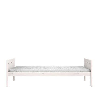 Lifetime Lit 120x200, sans dos, avec sommier Luxe, whitewash