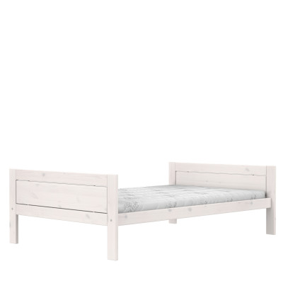 Lifetime Lit 120x200, sans dos, avec sommier Luxe, whitewash