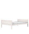 Lifetime bed 120x200, without back with deluxe slatted frame whitewash