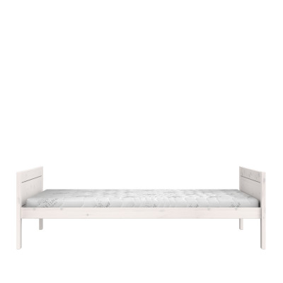 Lifetime Lit 140x200, sans dos, sommier Luxe, whitewash