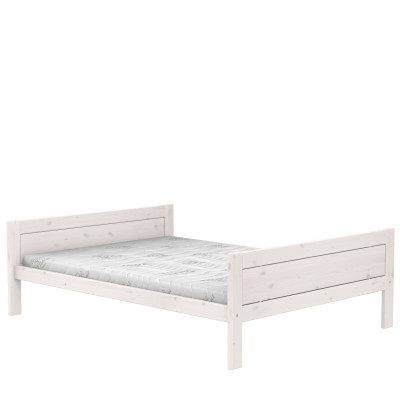Lifetime Bett 140x200, Ohne Rückenteil mit Deluxe Lattenrost whitewash
