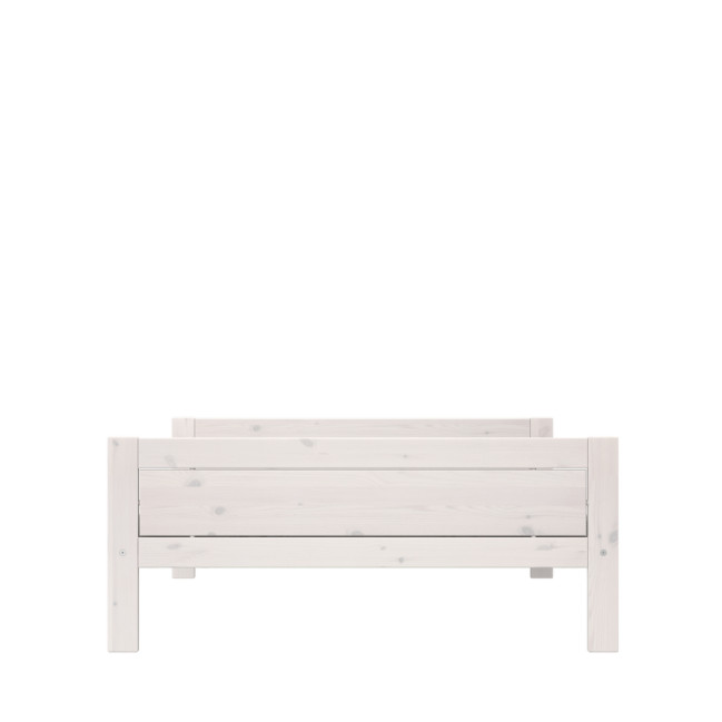 Lifetime Bed 140x200, Without back with Deluxe Slatted Frame whitewash