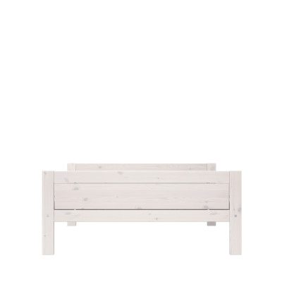 Lifetime Bed 140x200, Without back with Deluxe Slatted Frame whitewash