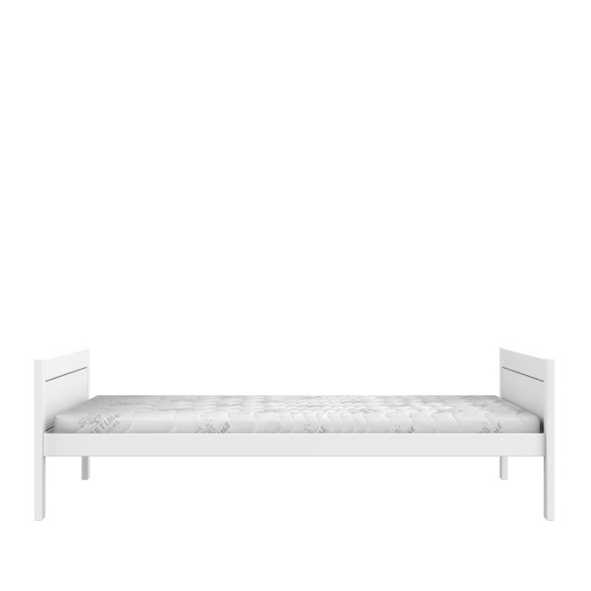Lifetime Lit 140x200, sans dos, avec sommier Luxe, blanc