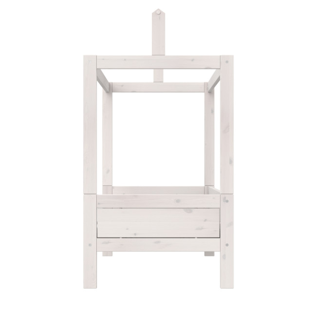 Lifetime Lit à baldaquin 90x200cm pour toit en tissu avec sommier, whitewash