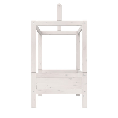 Lifetime Lit à baldaquin 90x200cm pour toit en tissu avec sommier Luxe, whitewash