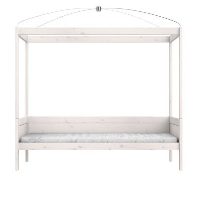 Lifetime Himmelbett mit Deluxe Lattenrost whitewash