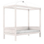 Lifetime four-poster bed with deluxe slatted frame whitewash