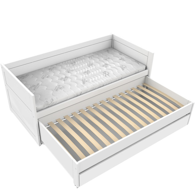 Lifetime bunk bed with guest bed, bed box and standard slatted bed base, white