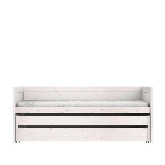 Lifetime bunk bed with guest bed, bed box and standard slatted bed base, whitewash