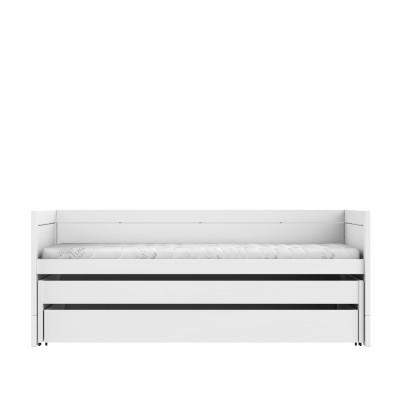 Lifetime Kojenbett 90x200 mit Gästebett und Schublade, Premium-Lattenrost in weiss