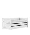 Letto a castello Lifetime 90x200 con letto per ospiti e cassetto, rete a doghe premium in bianco