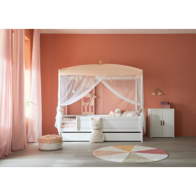 Lifetime Einzelbett mit Himmel Fairy Theatre 90x200, weiß, Lattenrost