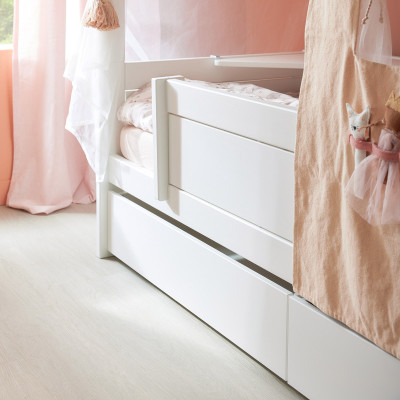 Lifetime Einzelbett mit Himmel Fairy Theatre 90x200, weiß, Lattenrost