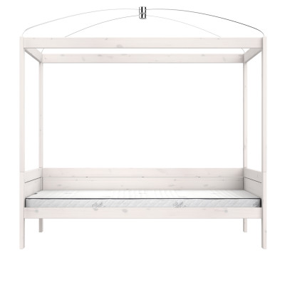 Lifetime Original four-poster bed 120 x 200 cm with premium rollaway base whitewash