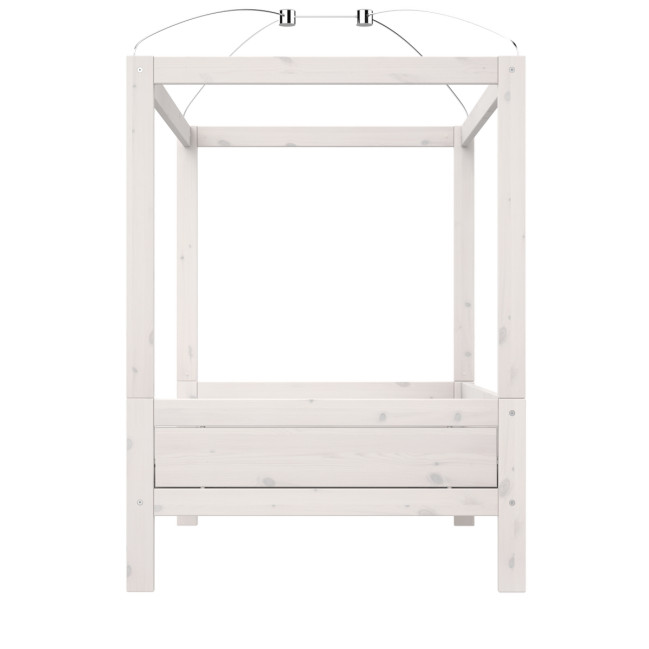 Lifetime Original Himmelbett 120 x 200 cm mit Premium Rollboden whitewash