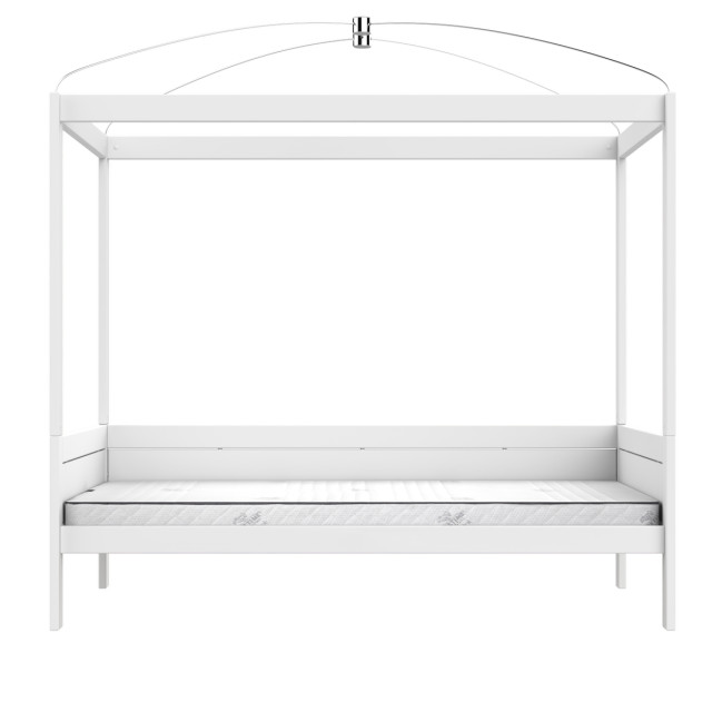 Lifetime Original Lit à baldaquin 120 x 200 cm avec sommier roulant premium, blanc