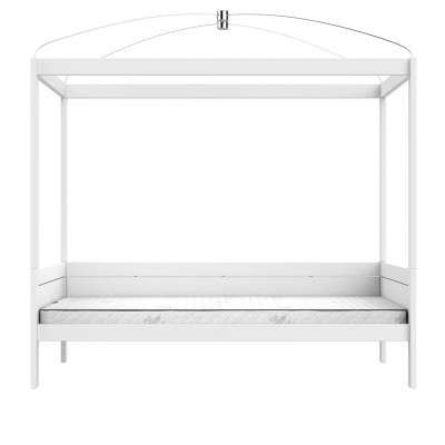 Lifetime Original Lit à baldaquin 120 x 200 cm avec sommier roulant premium, blanc
