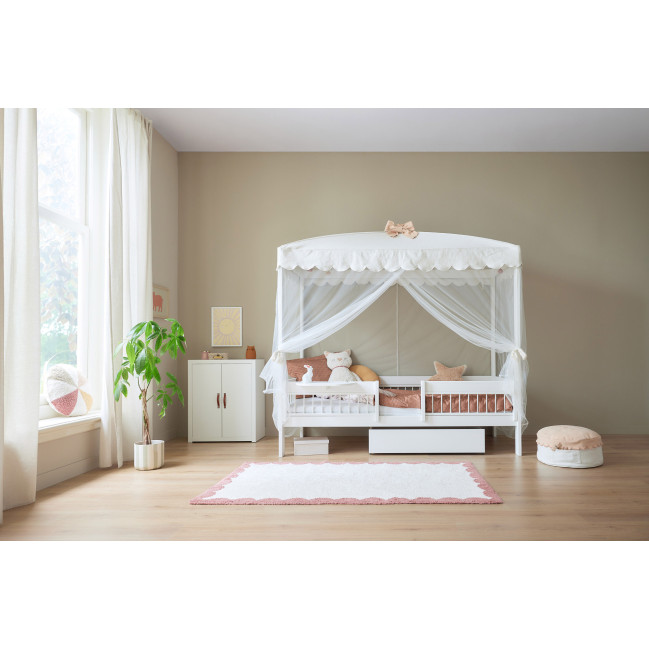 Lifetime single bed with canopy Cat & Bow Canopy 90 x 200 with slatted frame premium white