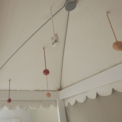 Lifetime Lit simple avec ciel Cat & Bow Canopy 90 x 200 avec sommier à lattes premium blanc