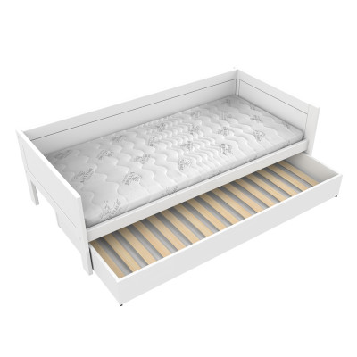 Lifetime base bed with deluxe slatted frame white