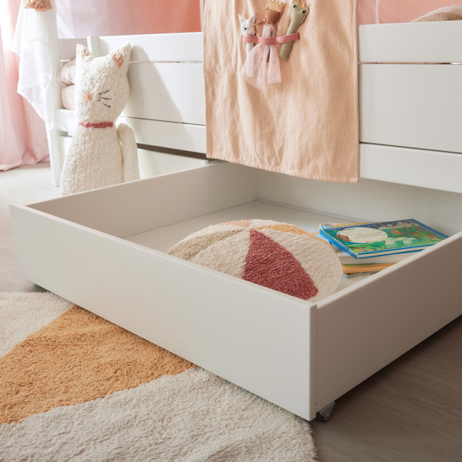 Lit simple Fairy Theatre 90x200 avec sommier à lattes deluxe blanc