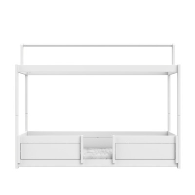 Lifetime Lit cabane 4 en 1 avec toit en tissu 90x200cm avec sommier luxe, blanc