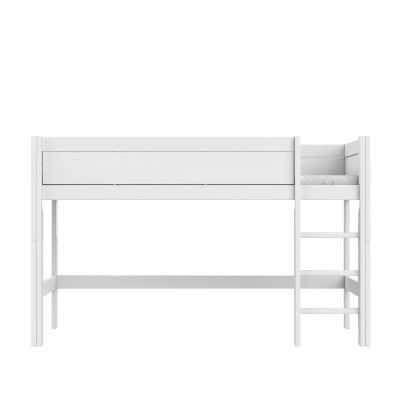 Lifetime Lit mezzanine mi-hauteur échelle droite avec sommier, blanc