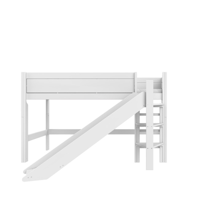 Lifetime Lit mezzanine mi-hauteur échelle droite avec sommier, blanc